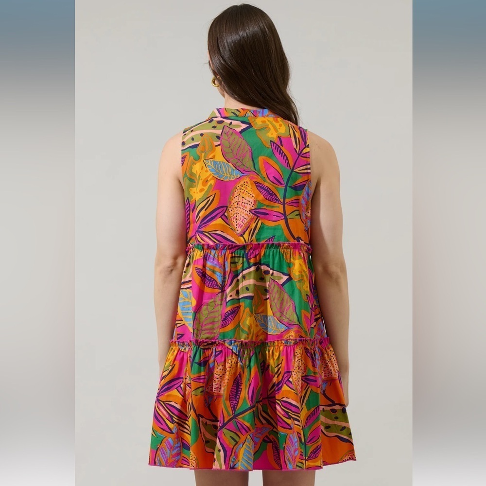 SugarLips Milana Floral Adrina Shift Tiered Mini Dress - Picture 2 of 7